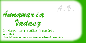 annamaria vadasz business card